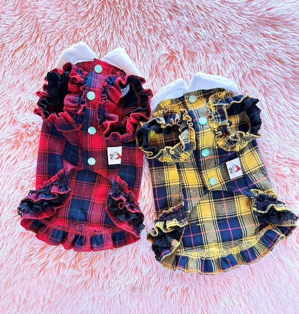 J&Kアニマルズ J&K animals ☆ご予約☆ ラブリータータンチェック ワンピース【犬服 ドッグウエア ワンピース ドレス スカート】