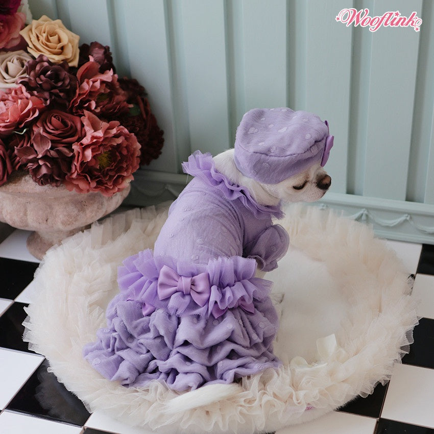 ウーフリンク WOOFLINK SORBET CONFETTI BERET【犬服 犬用 帽子 ヘアアクセサリー ベレー帽 セレブ】