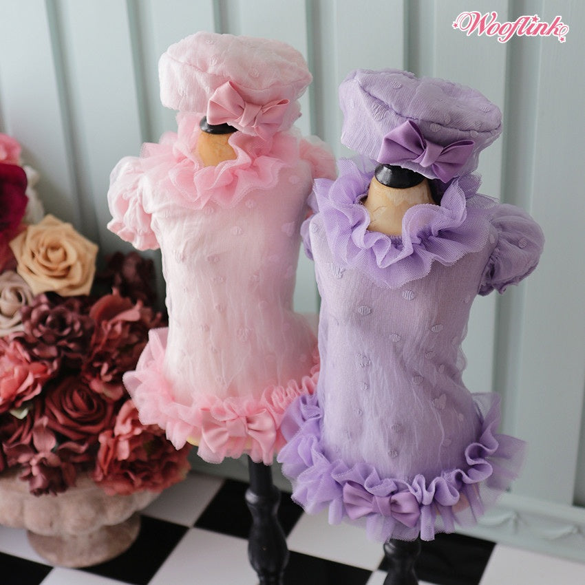 ウーフリンク WOOFLINK SORBET CONFETTI BERET【犬服 犬用 帽子 ヘアアクセサリー ベレー帽 セレブ】