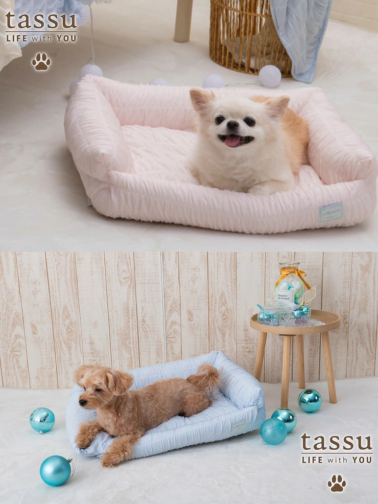 tassu タッス yukigokochi ゆきごこち スクエアベッド S 40×31×13cm 犬 猫 ペットベッド ひんやり 接触冷感 夏用 滑り止め付き