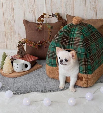 tassu タッス グリュック ドーム型ベッド 34×34×40cm 犬 猫 ペットベッド 冬用 ふわふわ 滑り止め付き