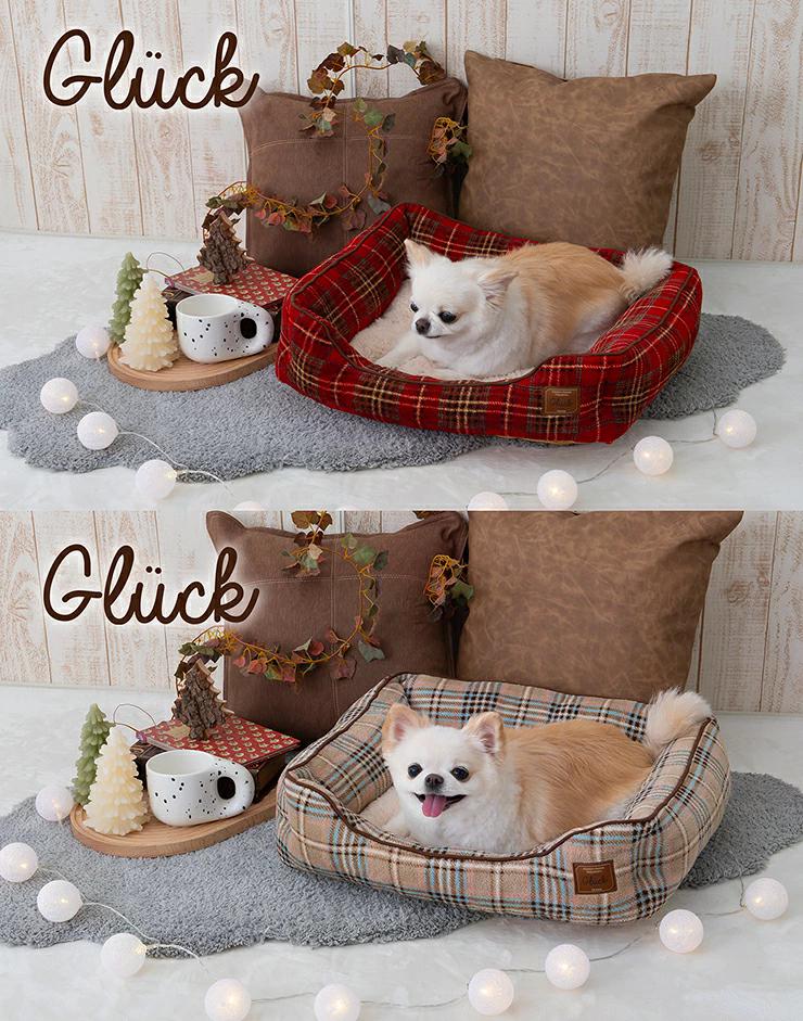 tassu タッス グリュック スクエアベッド S 40×31×13cm 犬 猫 ペットベッド 冬用 ふわふわ 滑り止め付き