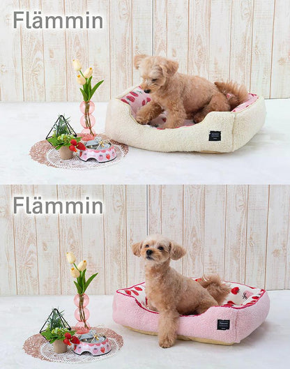 tassu タッス フランミン スクエアベッド M 50×40×15cm 犬 猫 ペットベッド 冬用 ふわふわ 滑り止め付き