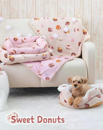 tassu タッス Sweet Donuts オーバルベッド 50×40×15cm 犬 猫 ペットベッド ふわふわ あったか 冬用 滑り止め付き