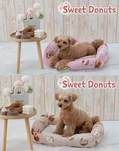 tassu タッス Sweet Donuts スクエアベッド M 50×40×15cm 犬 猫 ペットベッド ふわふわ あったか 冬用 滑り止め付き