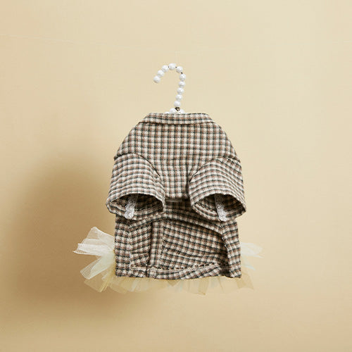 ルイスドッグ louisdog Hazel Robe ヘーゼルローブ【小型犬 犬服 ドッグウェア ローブ チュチュ チェック柄 セレブ】