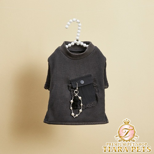 ルイスドッグ louisdog Waffle Pocket Tee ワッフルポケットTシャツ【小型犬 犬服 ドッグウェア 長袖 カットソー セレブ】