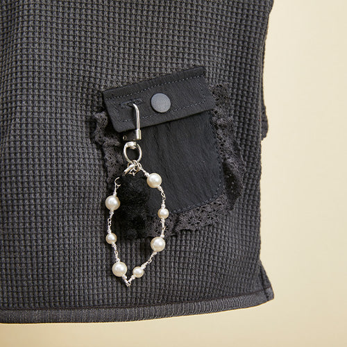 ルイスドッグ louisdog Waffle Pocket Tee ワッフルポケットTシャツ【小型犬 犬服 ドッグウェア 長袖 カットソー セレブ】