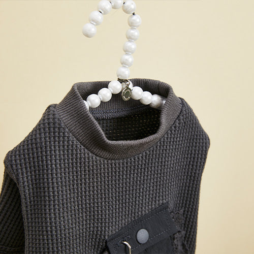 ルイスドッグ louisdog Waffle Pocket Tee ワッフルポケットTシャツ【小型犬 犬服 ドッグウェア 長袖 カットソー セレブ】
