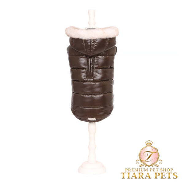 シャーロットドレス Charlotte's Dress Art. 1572 quilted jacket Chocolate【犬服 ドッグウエア アウター ダウン コート セレブ】
