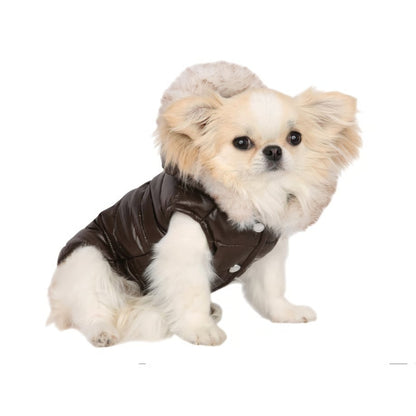 シャーロットドレス Charlotte's Dress Art. 1572 quilted jacket Chocolate【犬服 ドッグウエア アウター ダウン コート セレブ】