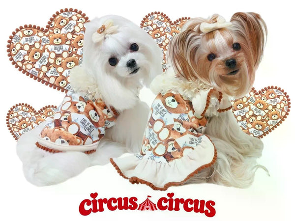 サーカスサーカス circus circus Toy Bear Heart Frill ワンピース(CCW-0304)【小型犬 トップス ワンピース】