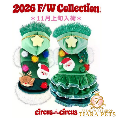 サーカスサーカス circus circus Christmas Party トップス ワンピース(CCW-0302) XXS～L【小型犬 犬 クリスマス パーティトップス ワンピース】