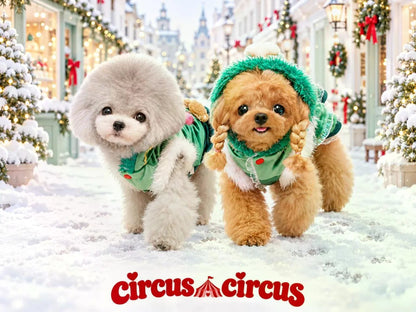 サーカスサーカス circus circus Christmas Party トップス ワンピース(CCW-0302) XXS～L【小型犬 犬 クリスマス パーティトップス ワンピース】