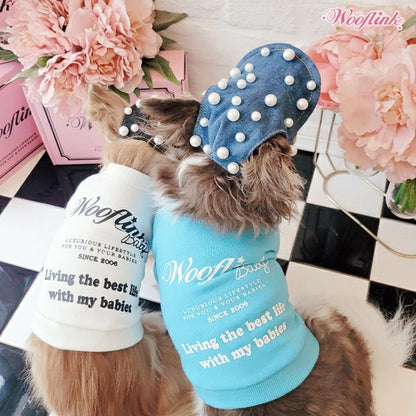 ウーフリンク WOOFLINK LIVING THE BEST LIFE WITH MY BABIES【小型犬 犬服 ウエア トップス スウェット パーカ セレブ】