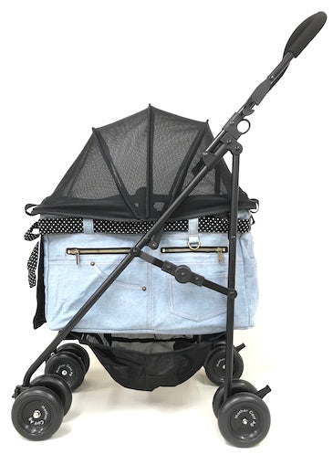 [For changing] Mother Cart Agility Denim [Small dog carrier bag, carrier  cart, pet cart, pet buggy, dog supplies]