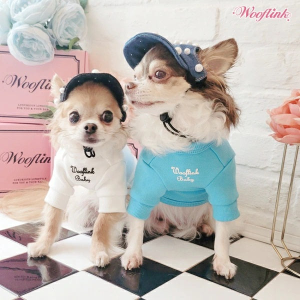 ウーフリンク WOOFLINK LIVING THE BEST LIFE WITH MY BABIES【小型犬 犬服 ウエア トップス スウェット パーカ セレブ】