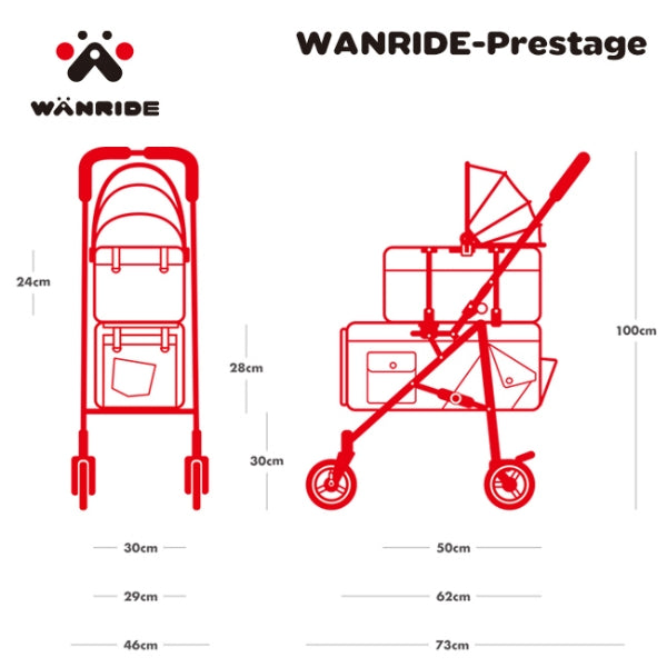 Glamorism x One Ride Adelaide WANRIDE-Cozy Adelaode Black (upper and lower)  [Dog supplies, pet, pet cart, pet buggy]